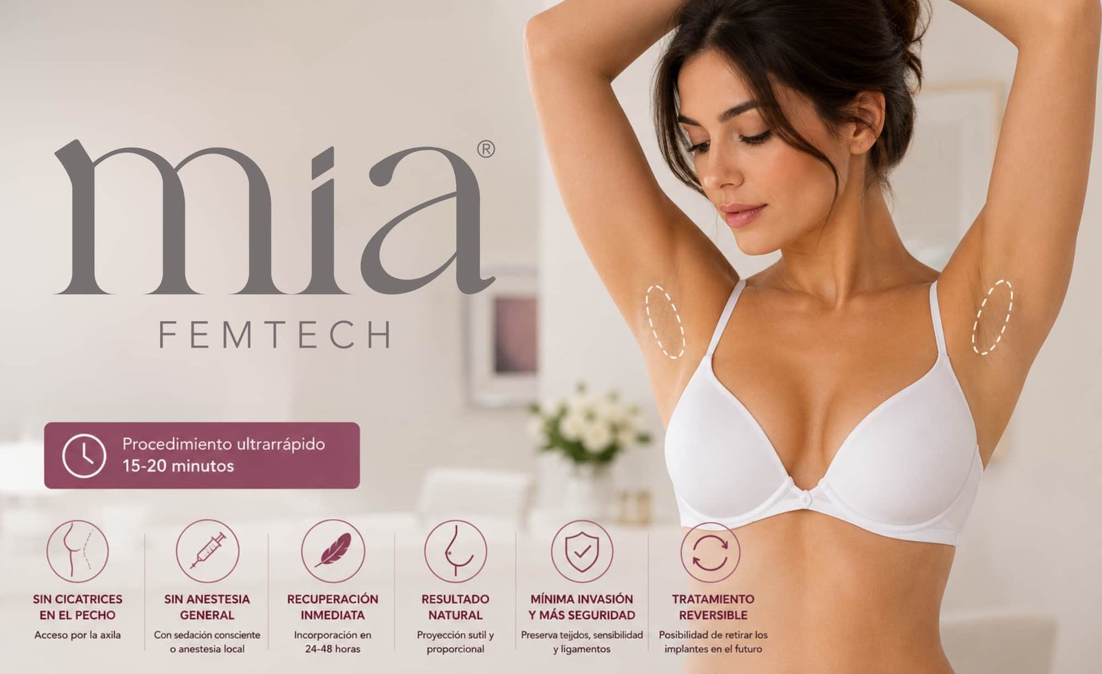 Mia Femtech, la cirugía de aumento de pecho de 15 minutos
